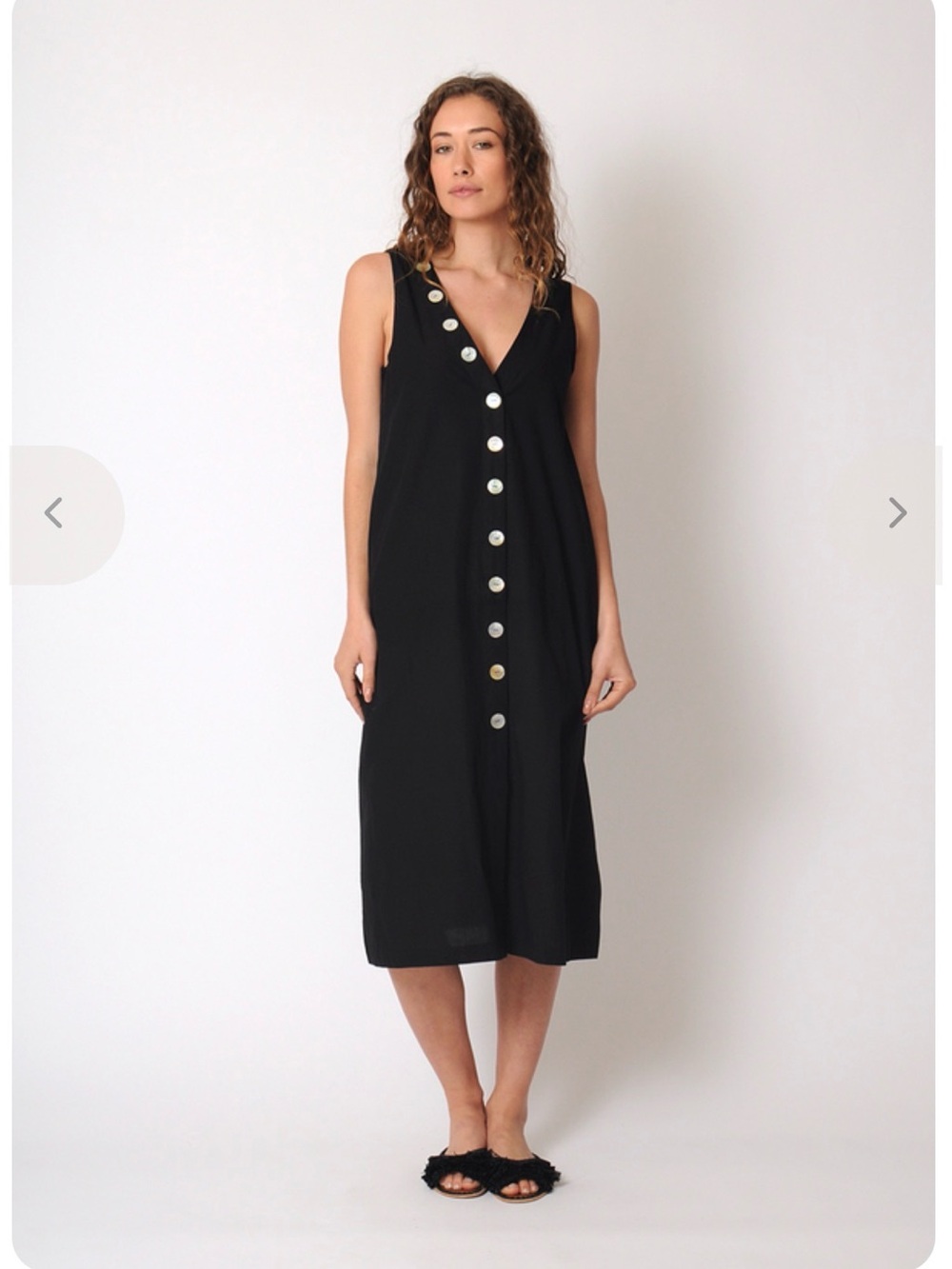 Rachel Antonoff Charlotte sleeveless cotton button front midi dress, size 4